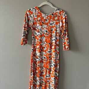 UK2LA orange half sleeve long dress size L